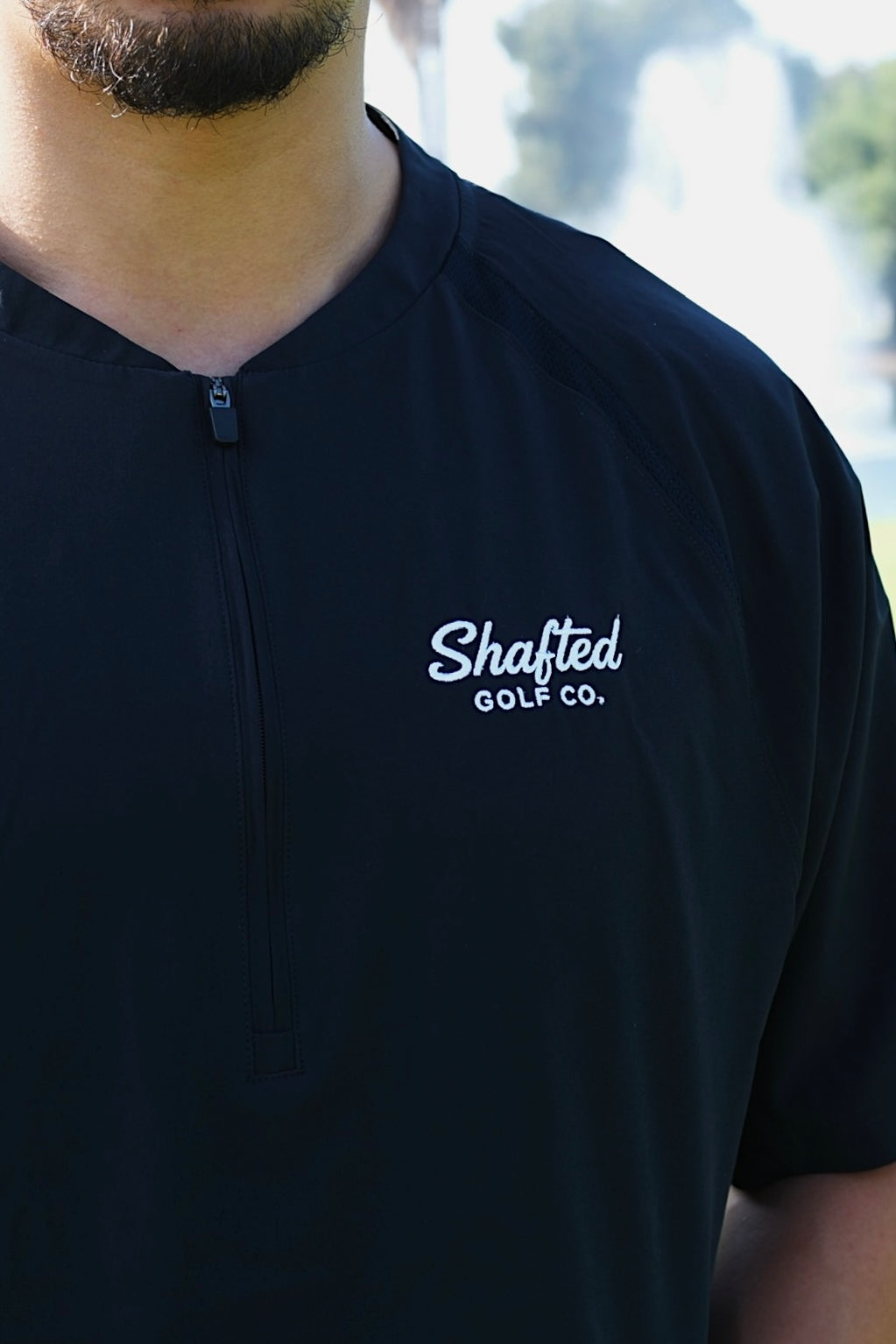 Shafted 1/2-Zip Short Sleeve Jacket